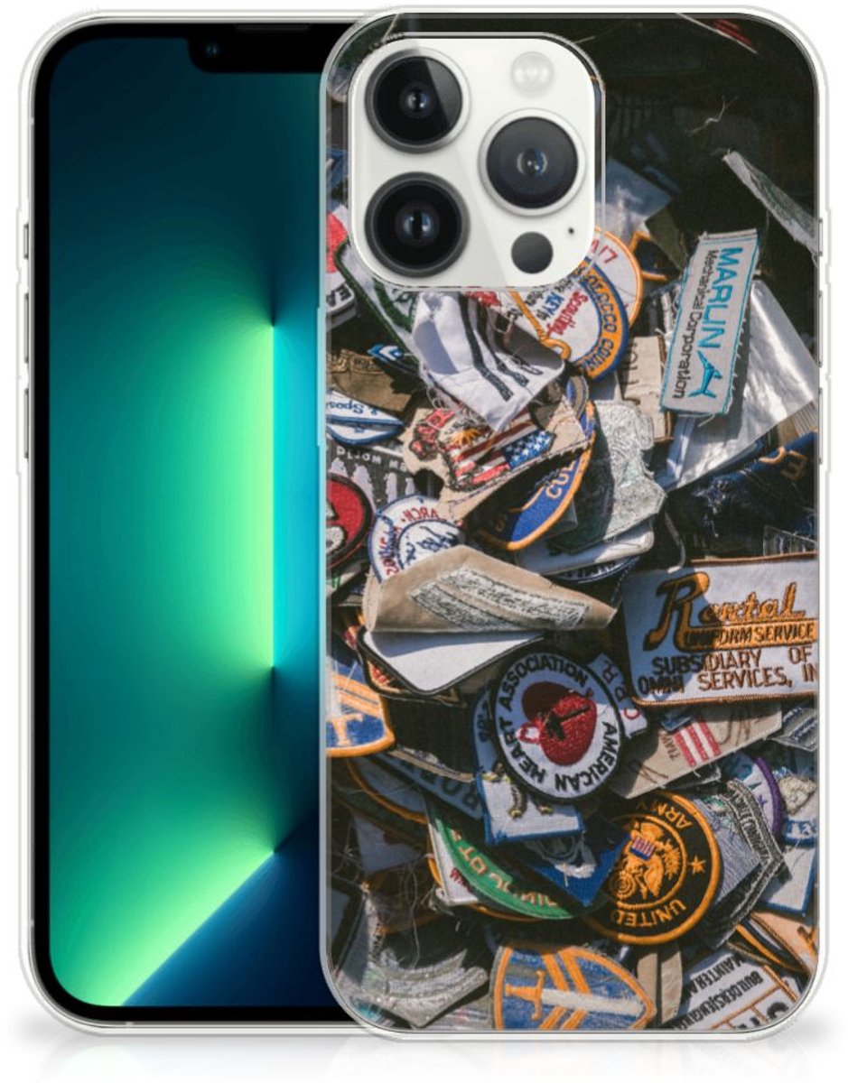 iPhone 13 Pro Max Siliconen Hoesje met foto Badges