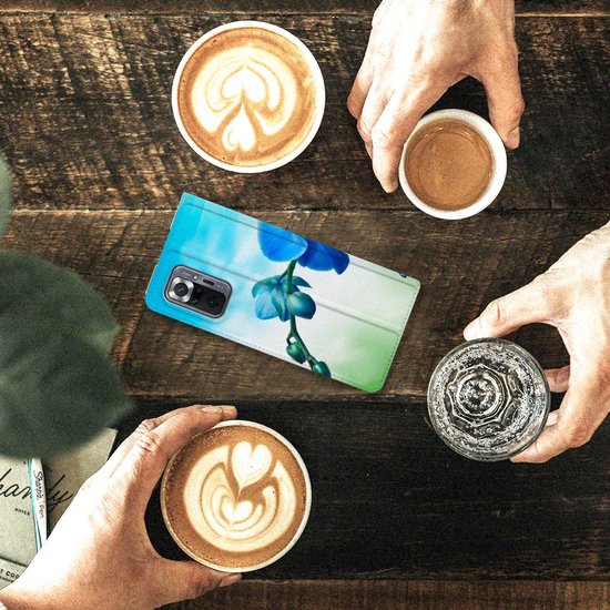 Xiaomi Redmi Note 10 Pro Smart Cover Orchidee Blauw - Cadeau voor je Moeder