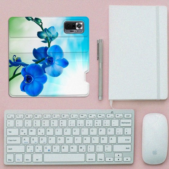 Xiaomi Redmi Note 10 Pro Smart Cover Orchidee Blauw - Cadeau voor je Moeder