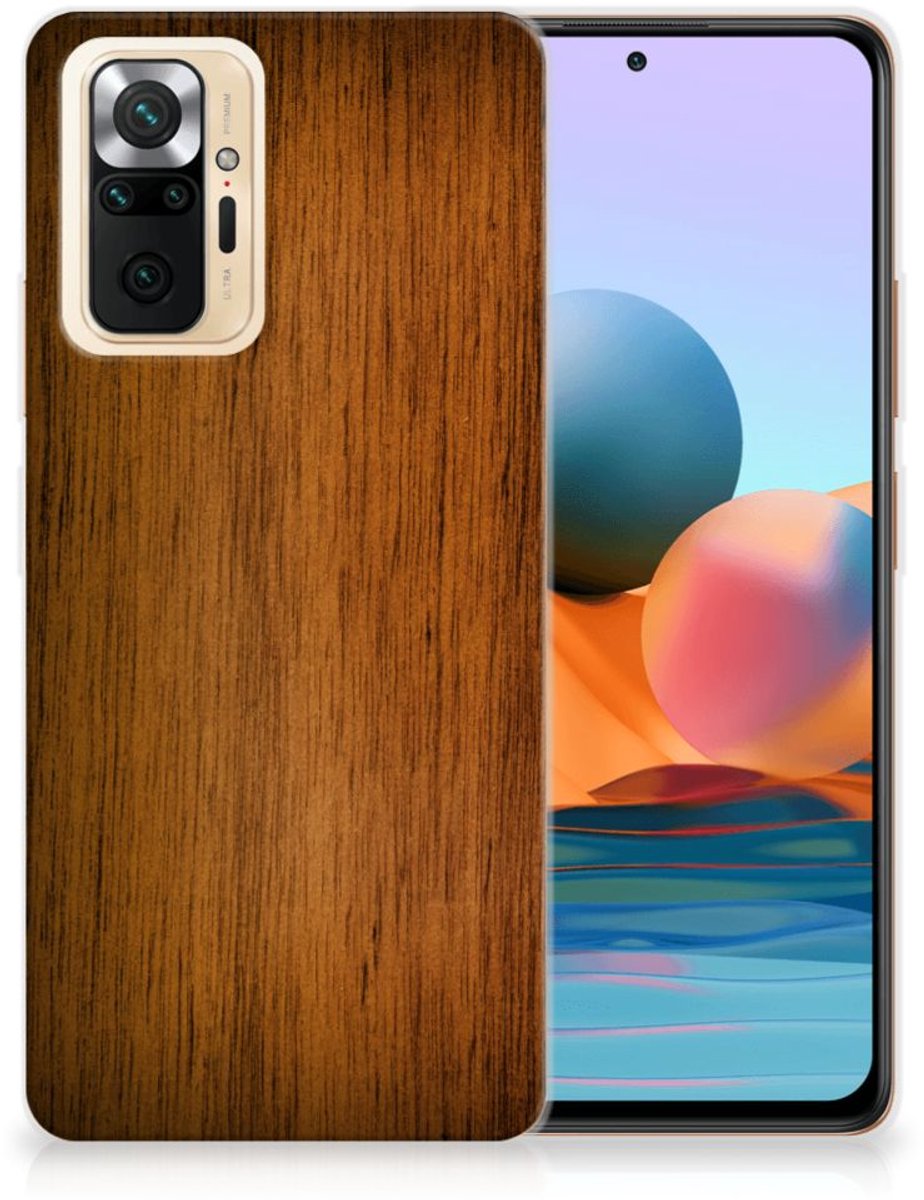 Xiaomi Redmi Note 10 Pro Bumper Hoesje Donker Hout