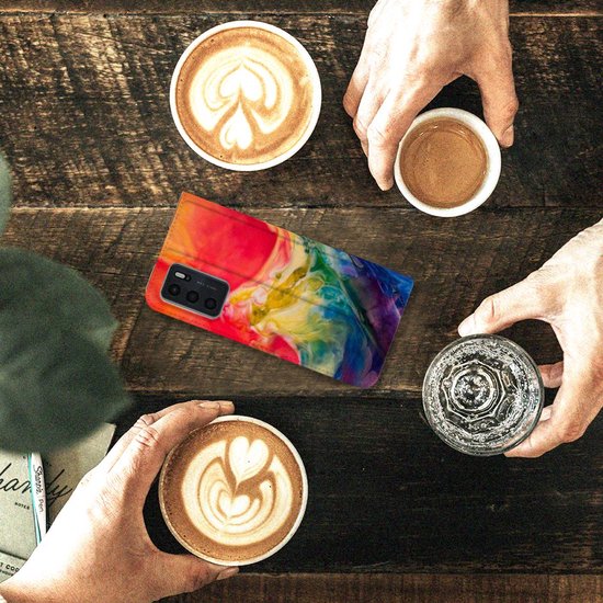 Étui support OPPO A16/A16s Smart Cover Aquarelle Foncé