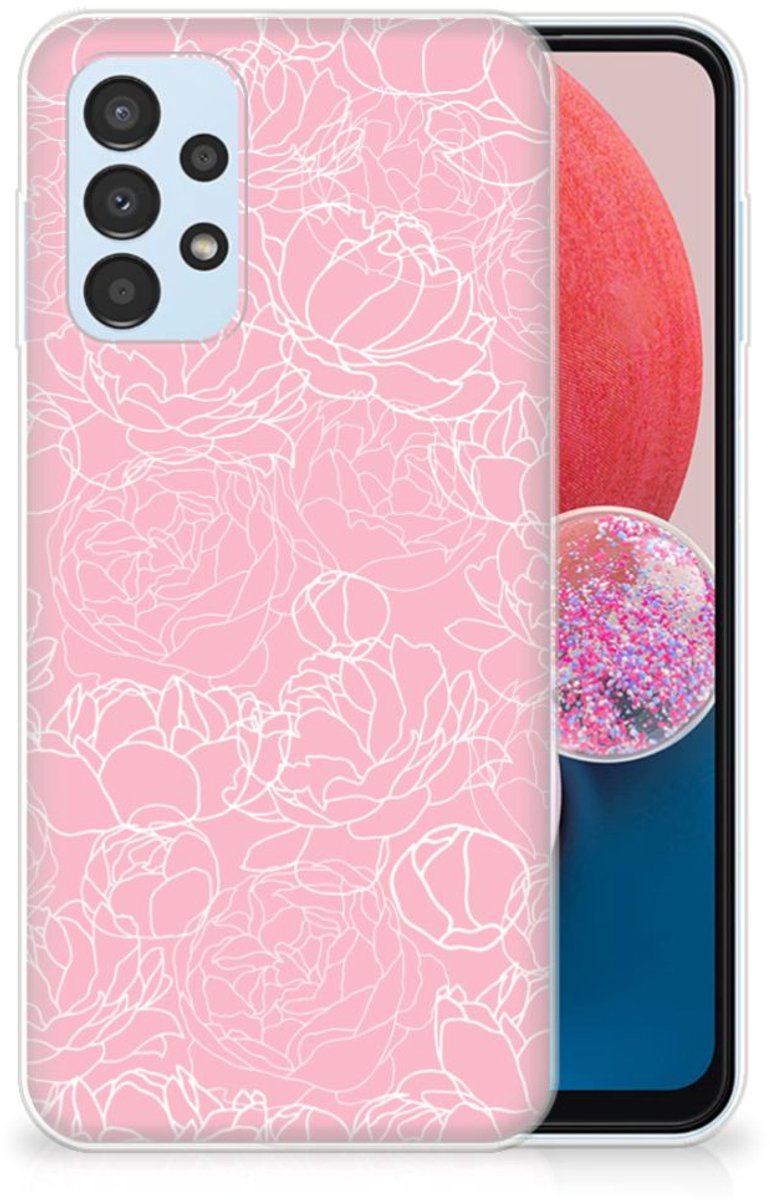 Back Cover voor Samsung Galaxy A13 4G TPU Case White Flowers