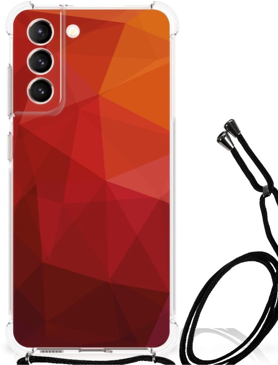 Shockproof Case voor Samsung Galaxy S21 FE Polygon Red
