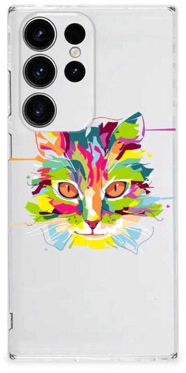 Samsung Galaxy S23 Ultra Telefoonhoesje met Naam Cat Color