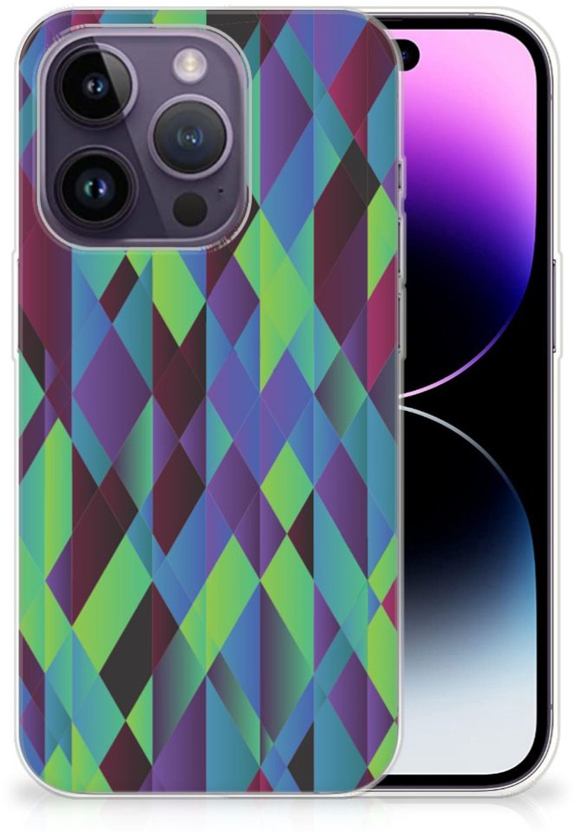 Apple iPhone 14 Pro TPU Hoesje Abstract Green Blue