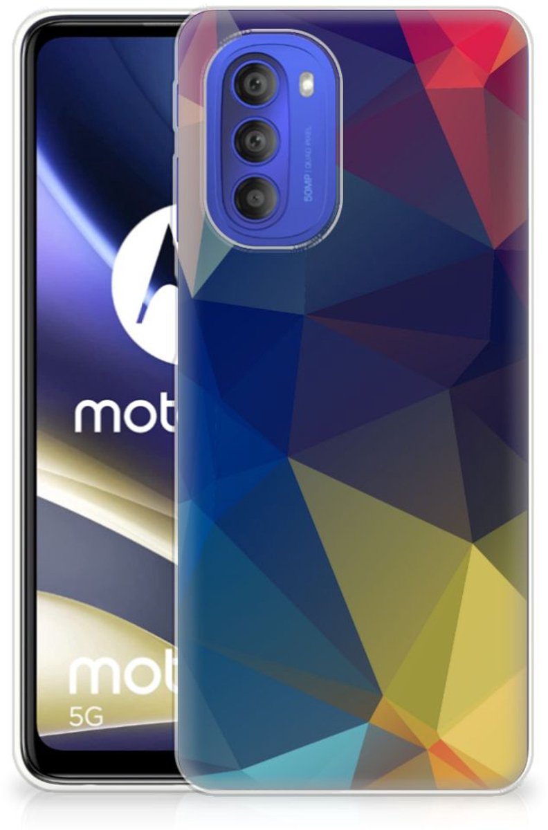 Motorola Moto G51 5G TPU Hoesje Polygon Dark