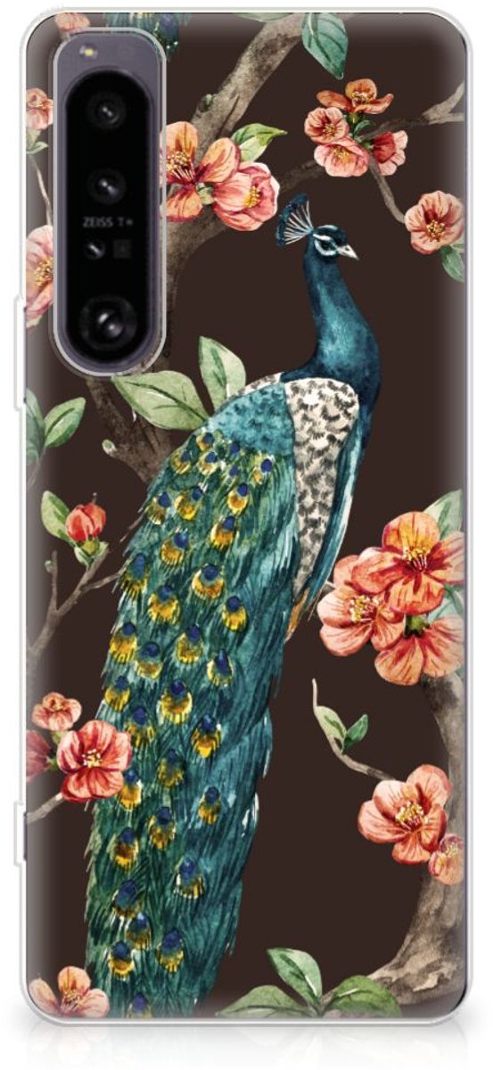 Sony Xperia 1 IV TPU Hoesje Pauw met Bloemen