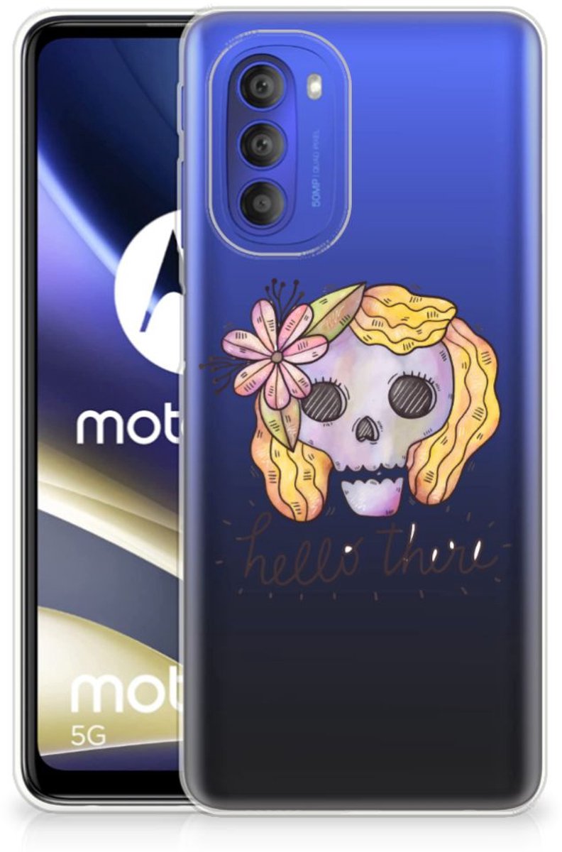 Silicone Back Case Motorola Moto G51 5G Boho Skull