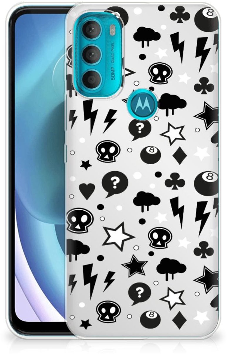 Silicone Back Case Motorola Moto G71 5G Silver Punk