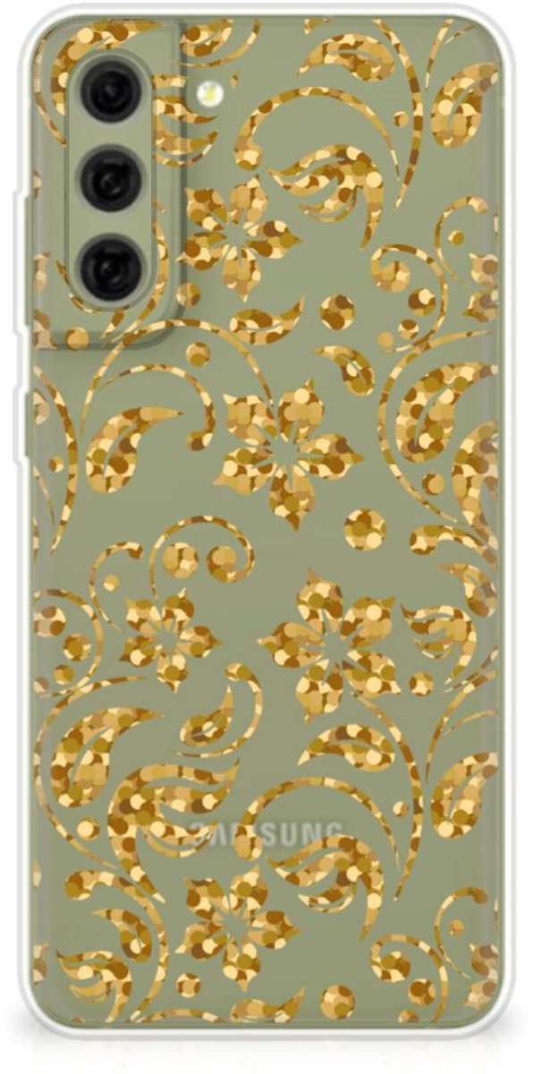 TPU Hoesje voor Samsung Galaxy S21FE TPU Case Gouden Bloemen