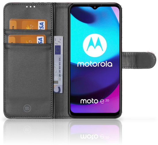 Motorola Moto E20 | E30 | E40 Telefoonhoesje met Pasjes Flamingo Triangle