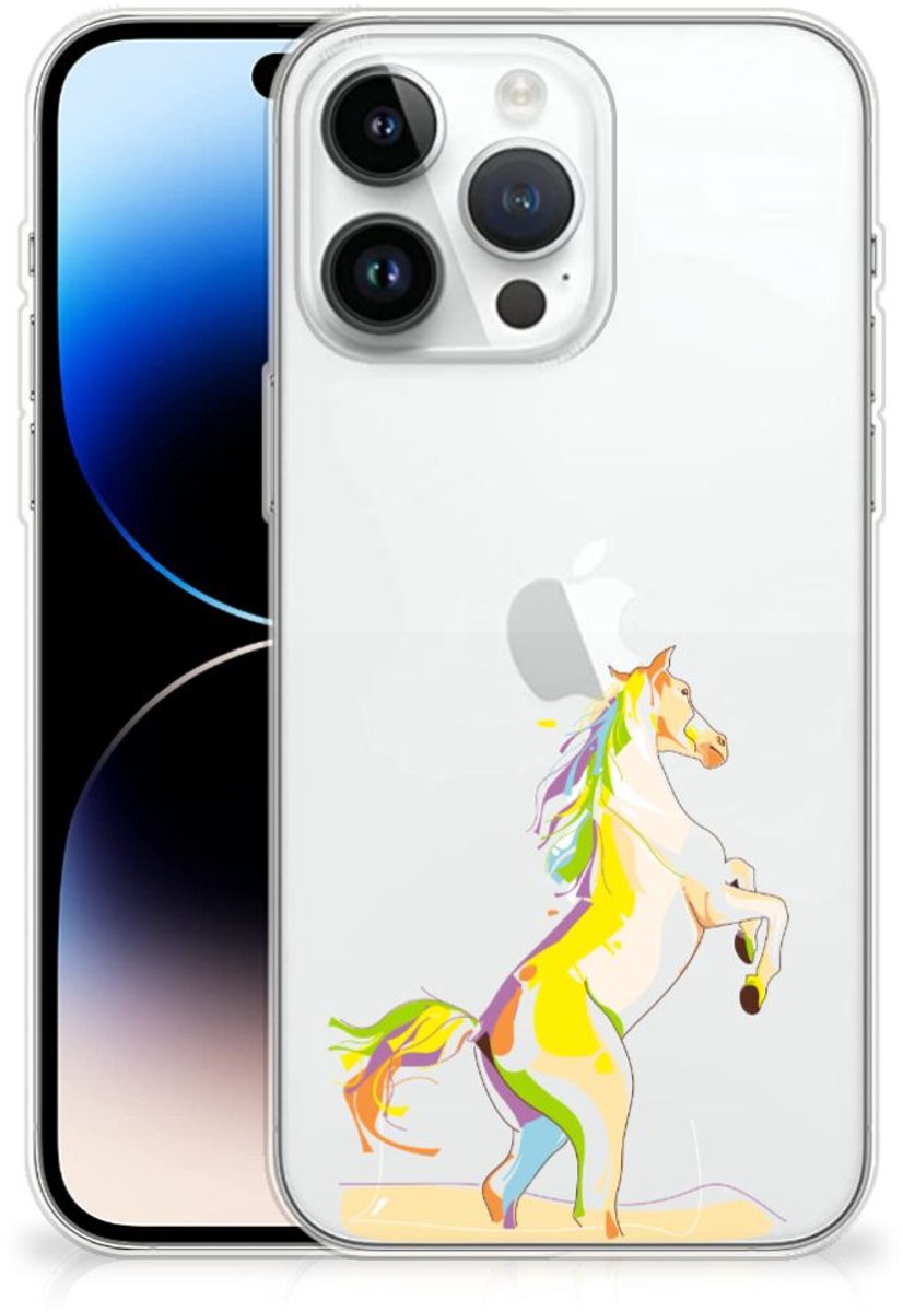 iPhone 14 Pro Max Telefoonhoesje met Naam Horse Color