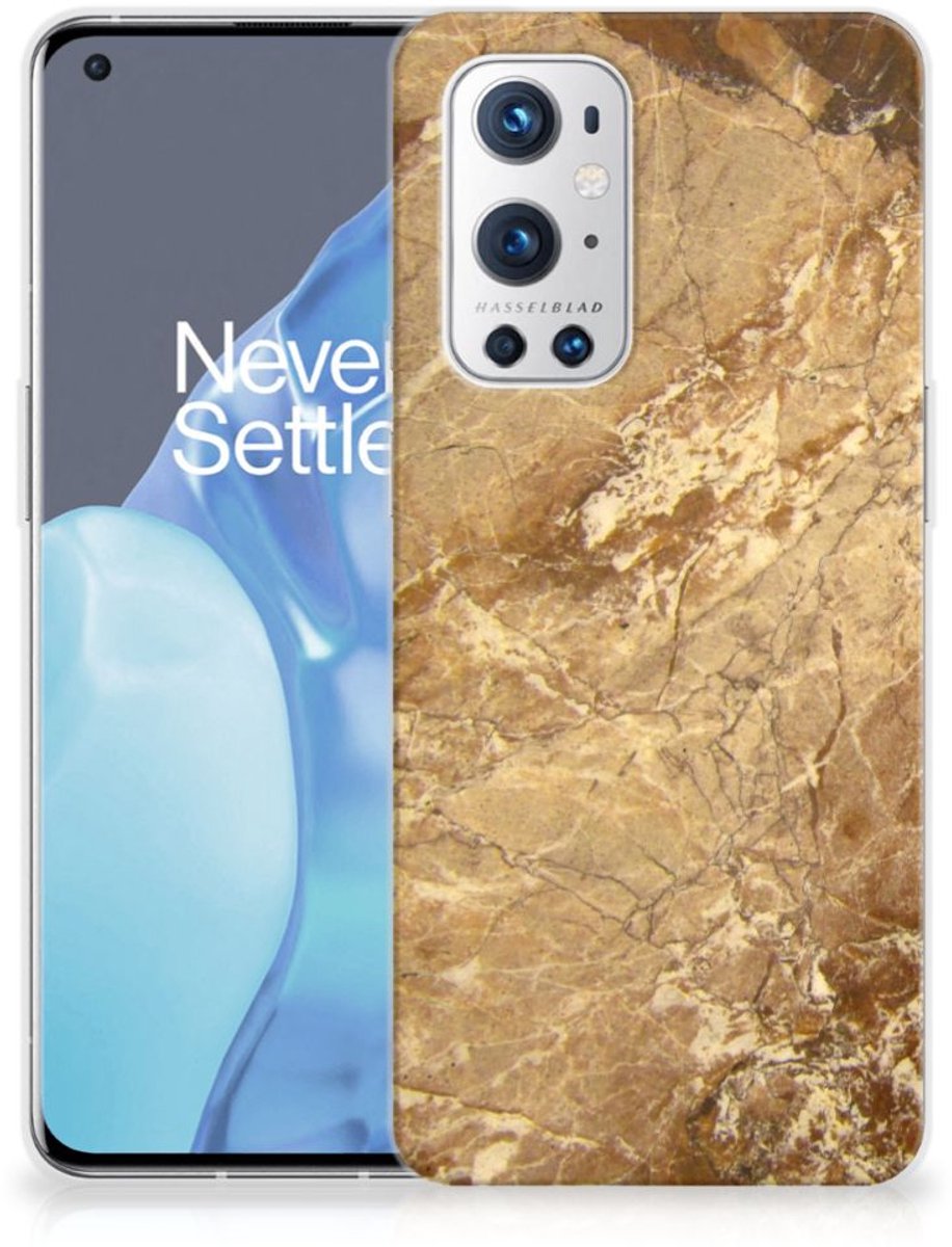 OnePlus 9 Pro TPU Siliconen Hoesje Marmer Creme