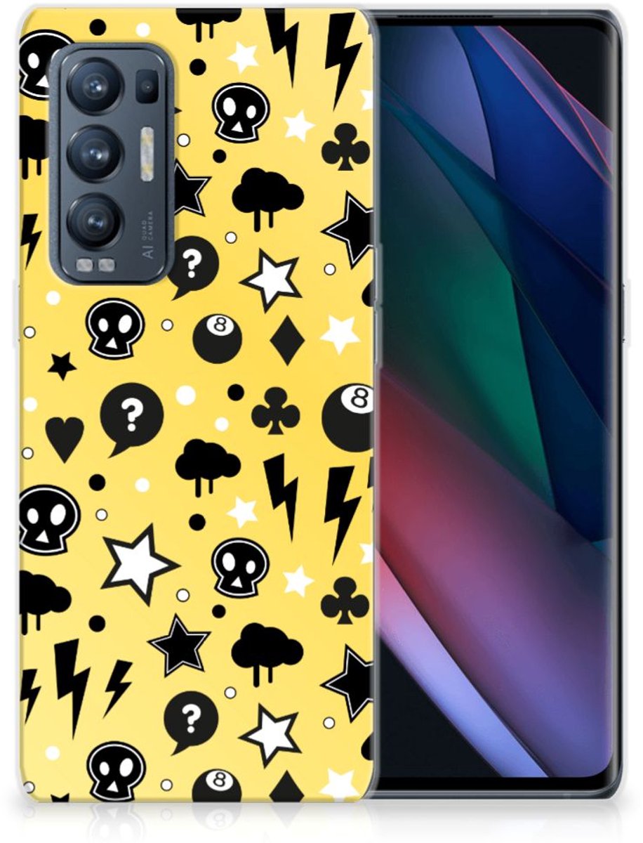 Silicone Back Case OPPO Find X3 Neo Punk Geel