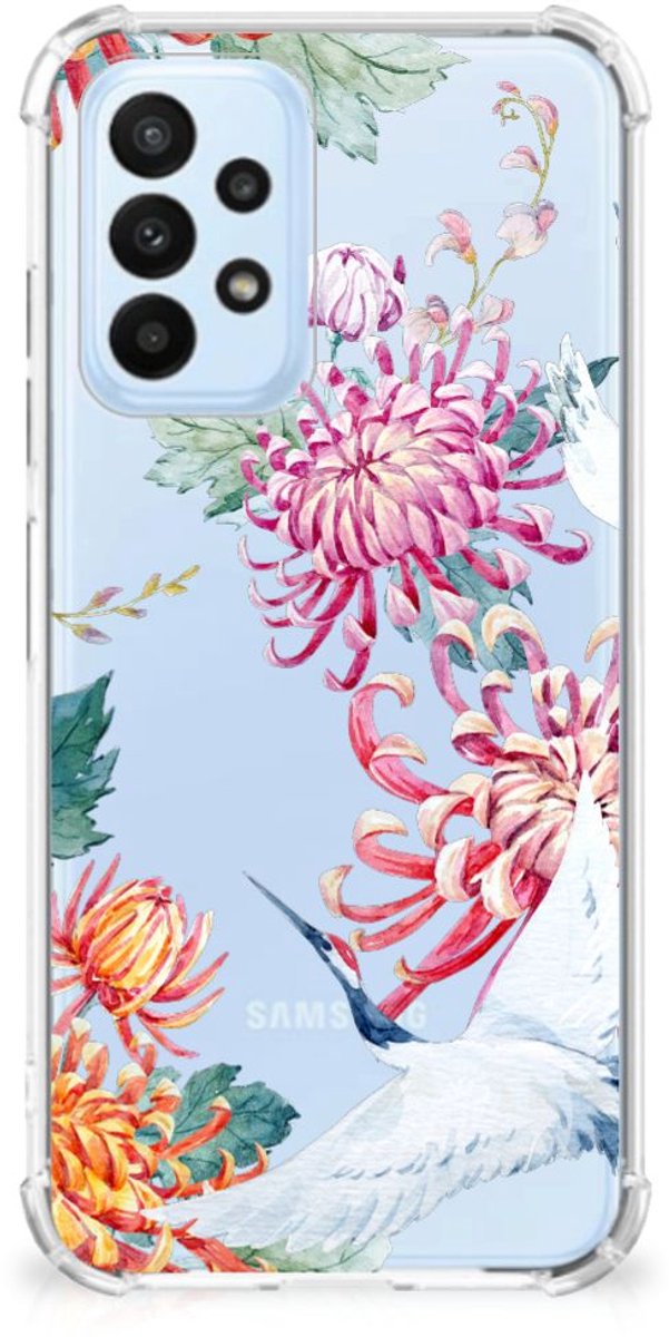Samsung Galaxy A23 Case Anti-shock Bird Flowers
