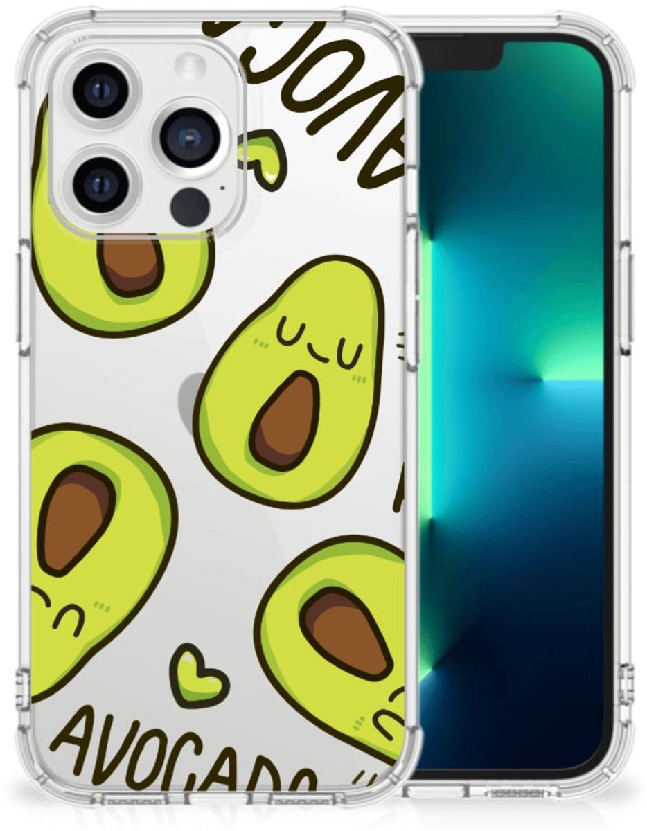 Apple iPhone 13 Pro Stevig Bumper Hoesje Avocado Singing