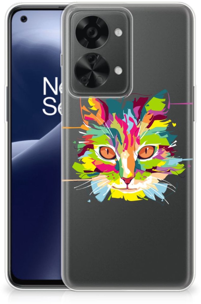 OnePlus Nord 2T Telefoonhoesje met Naam Cat Color