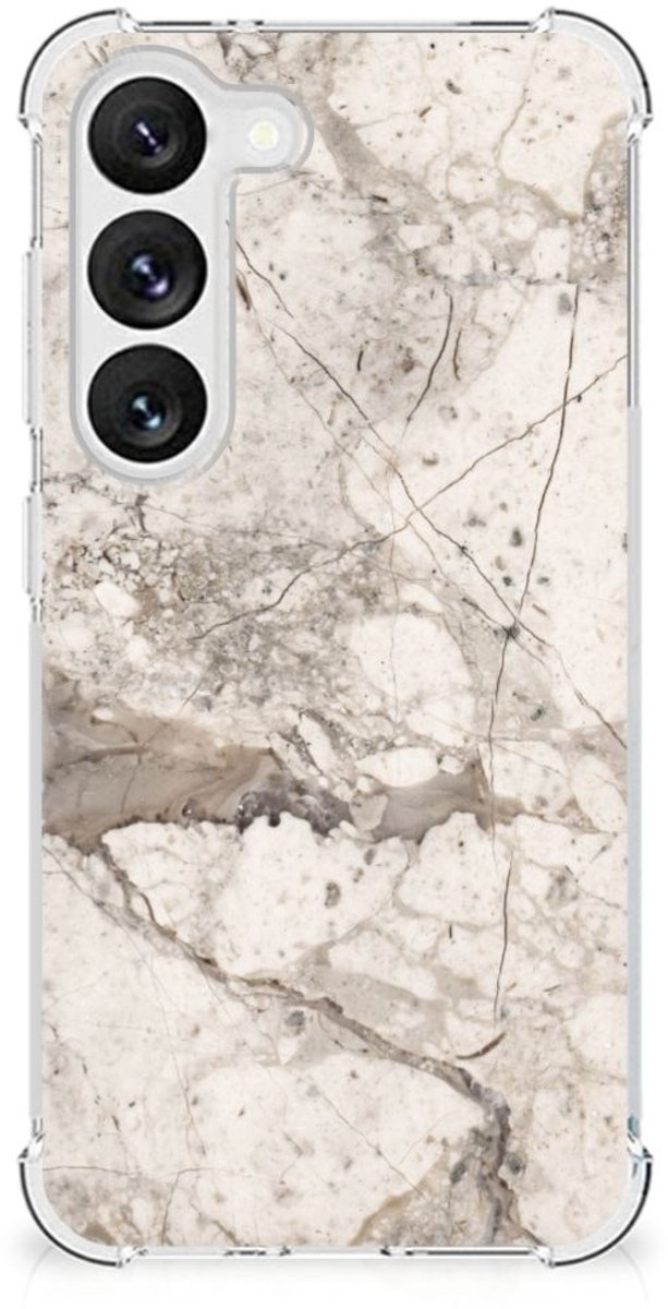 Samsung Galaxy S23 Anti-Shock Hoesje Marmer Beige