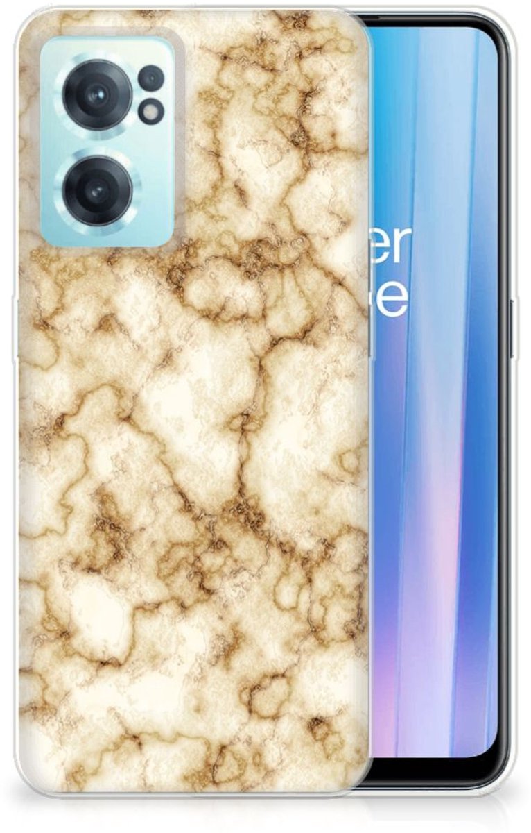 OnePlus Nord CE 2 5G TPU Siliconen Hoesje Marmer Goud