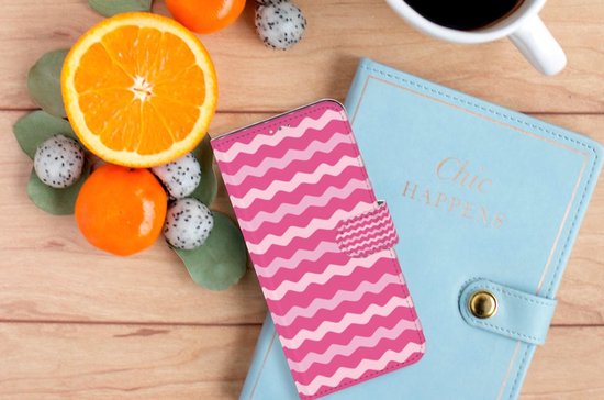 Etui design OPPO A15 Etui pour téléphone portable Design Vagues Pink