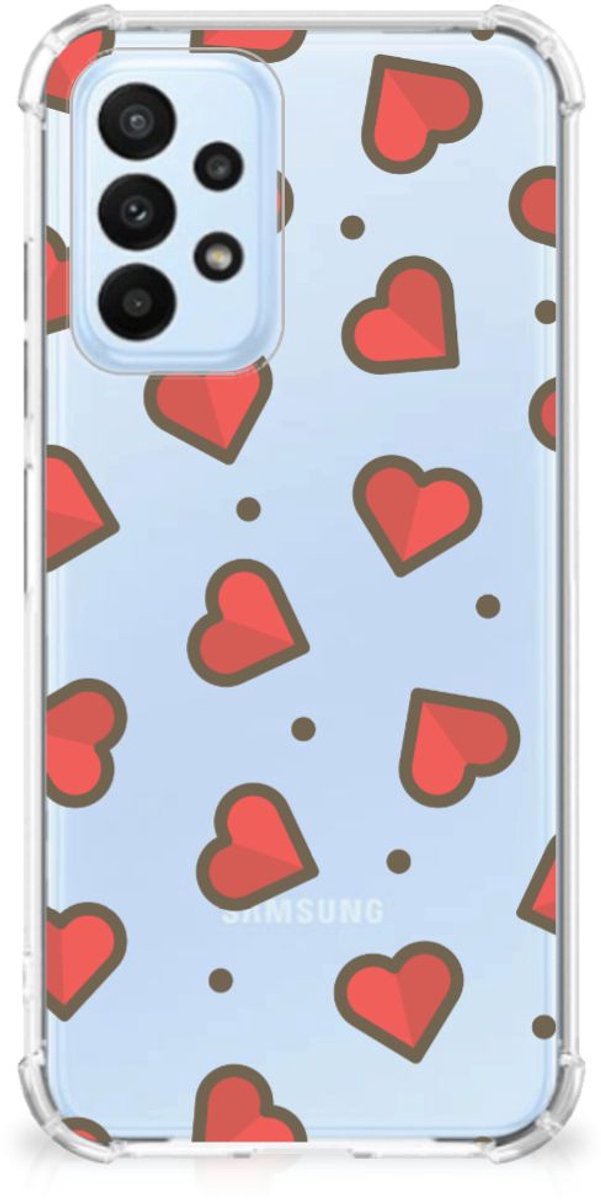 Samsung Galaxy A23 Doorzichtige Silicone Hoesje Hearts