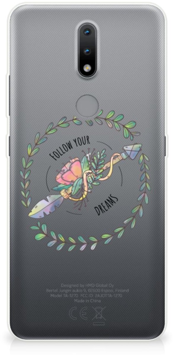 Nokia 2.4 Telefoonhoesje met Naam Boho Dreams