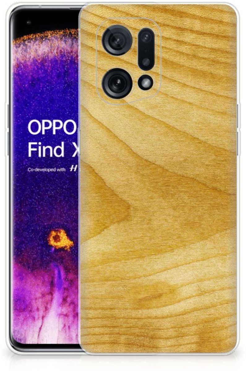 OPPO Find X5 Bumper Hoesje Licht Hout