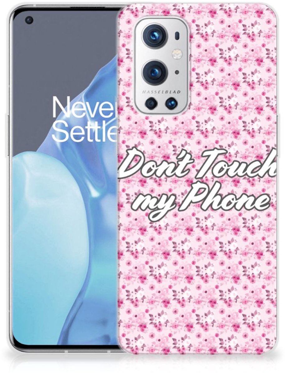 OnePlus 9 Pro Silicone-hoesje Flowers Pink DTMP