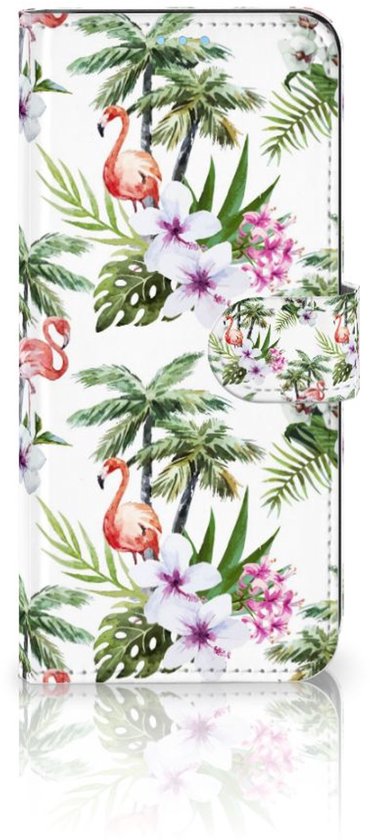 Etui pour téléphone OPPO A74 4G Etui à rabat avec naam Flamingo Palms