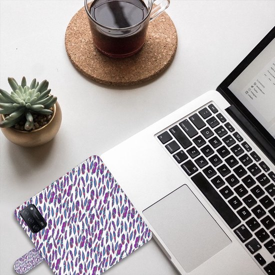 Coque de téléphone OPPO A16/A16s | OPPO A54s Flip Cover Plumes Couleur