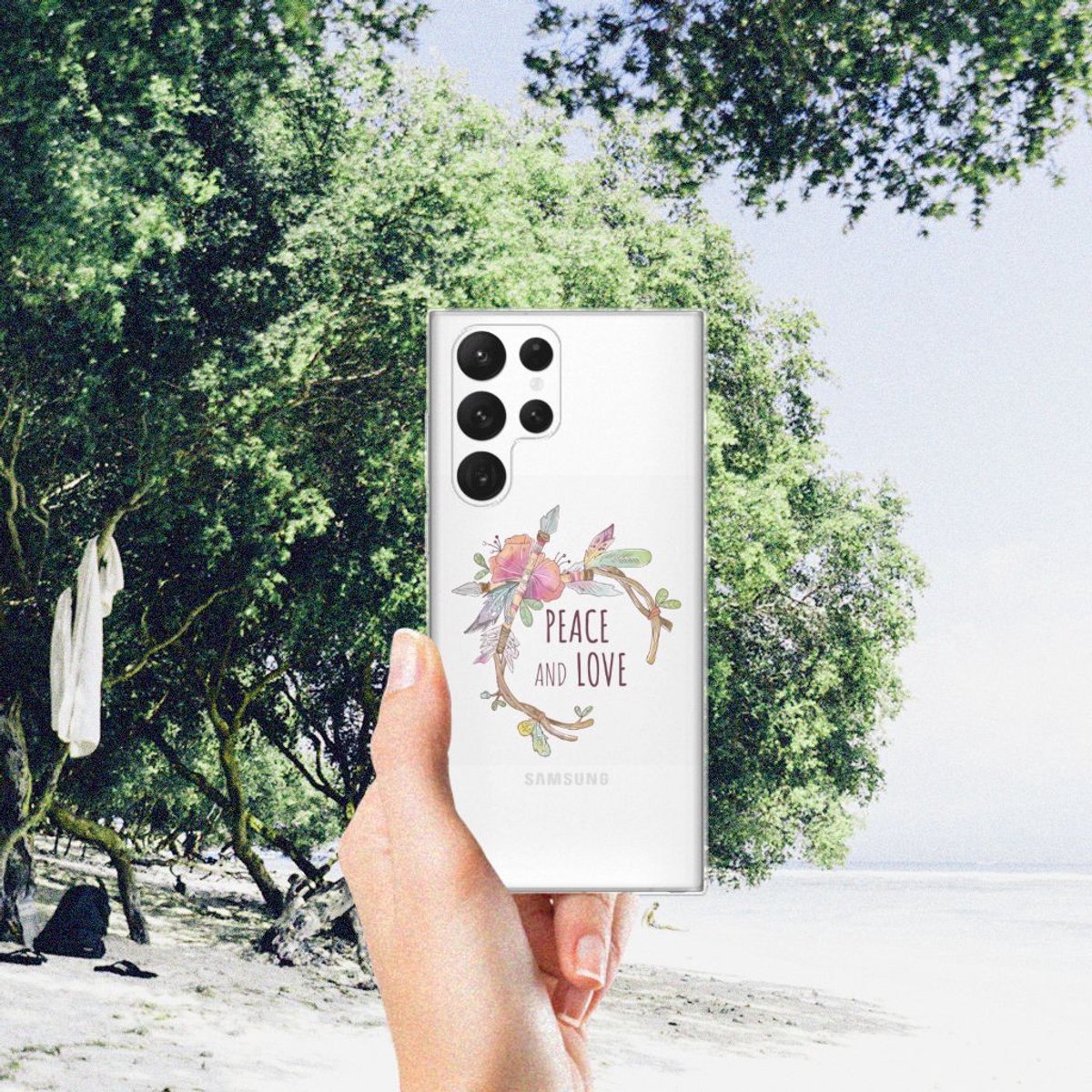 Samsung Galaxy S22 Ultra Telefoonhoesje met Naam Boho Text