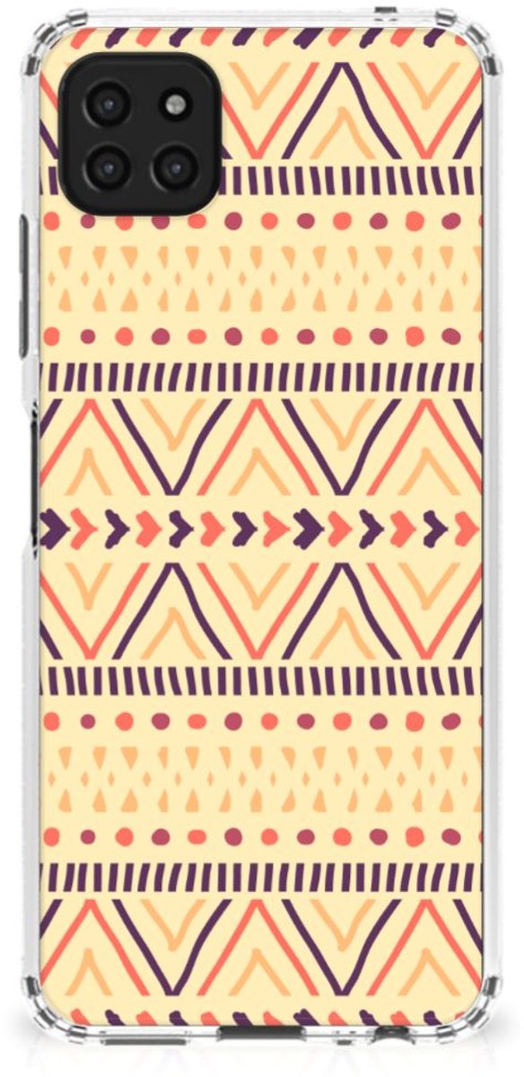 Samsung Galaxy A22 5G Doorzichtige Silicone Hoesje Aztec Yellow