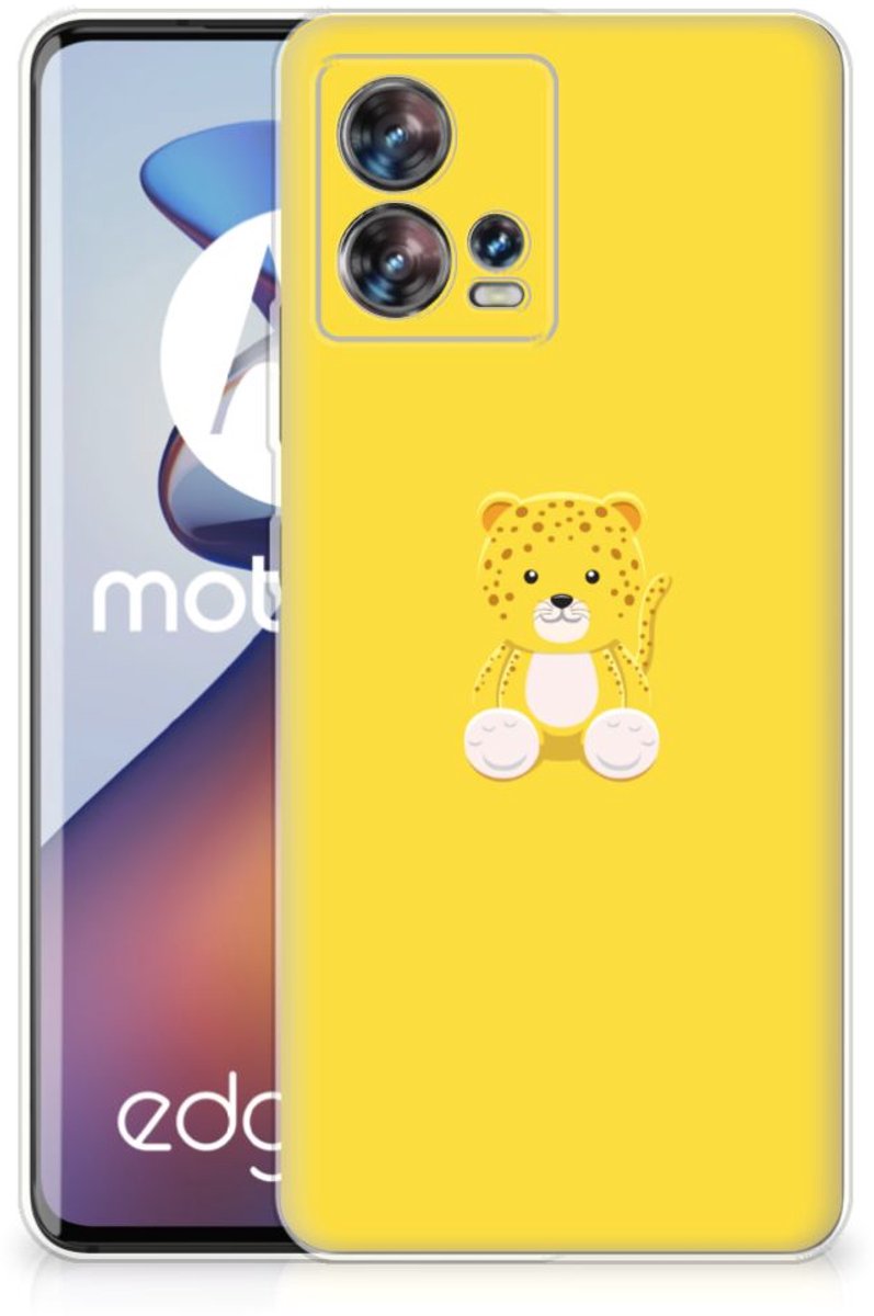Motorola Edge 30 Fusion Telefoonhoesje met Naam Baby Leopard