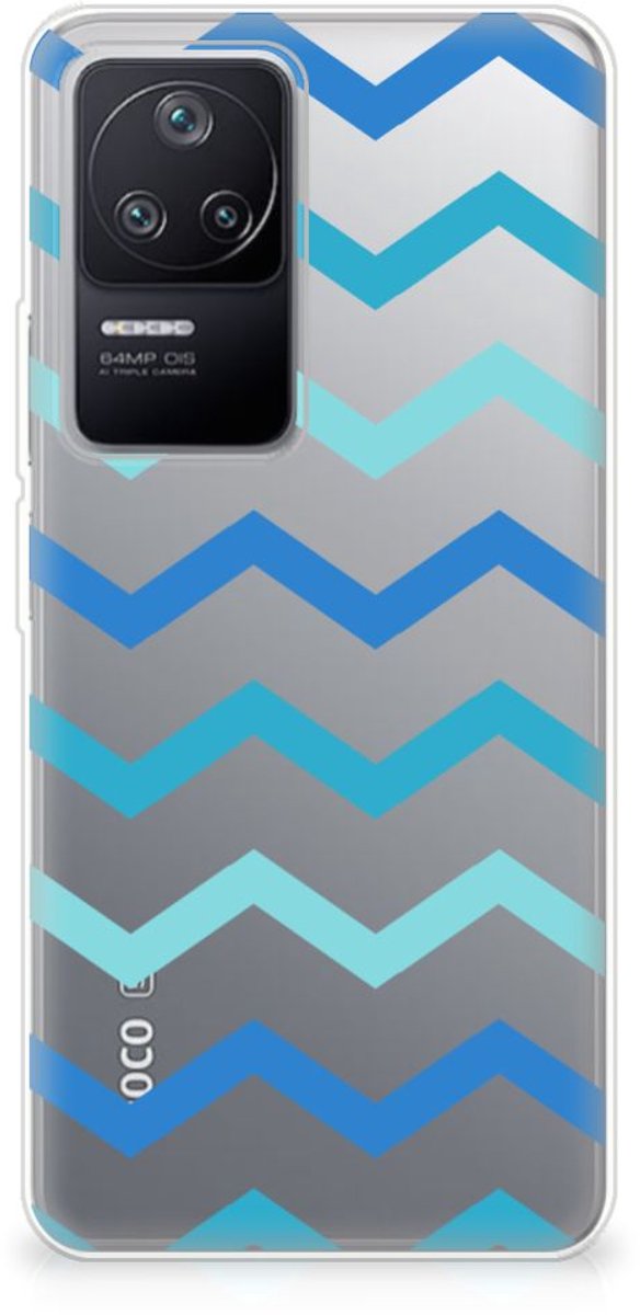 Back Cover voor Xiaomi Poco F4 TPU bumper Zigzag Blauw