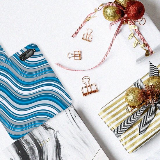 Housse pour Sony Xperia 10 II Coque Vagues Bleues