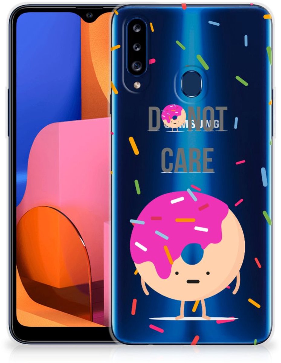Samsung Galaxy A20s Siliconen Case Donut Roze