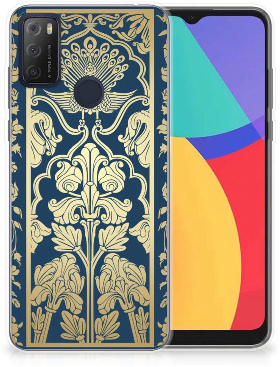 Alcatel 1S (2021) TPU Case Beige Flowers