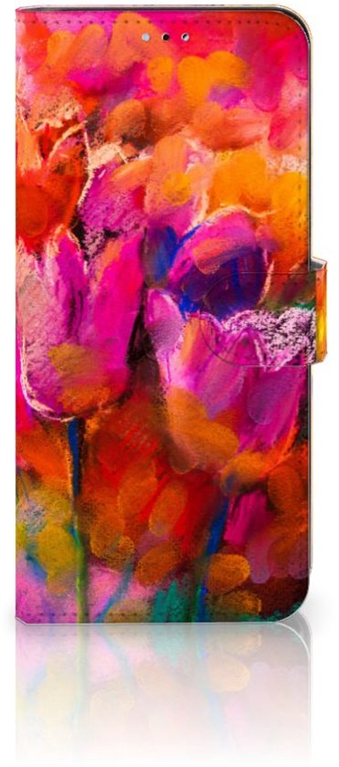 Coque OPPO A17 Cuir PU Premium Housse Portefeuille Coque pour Tulipes