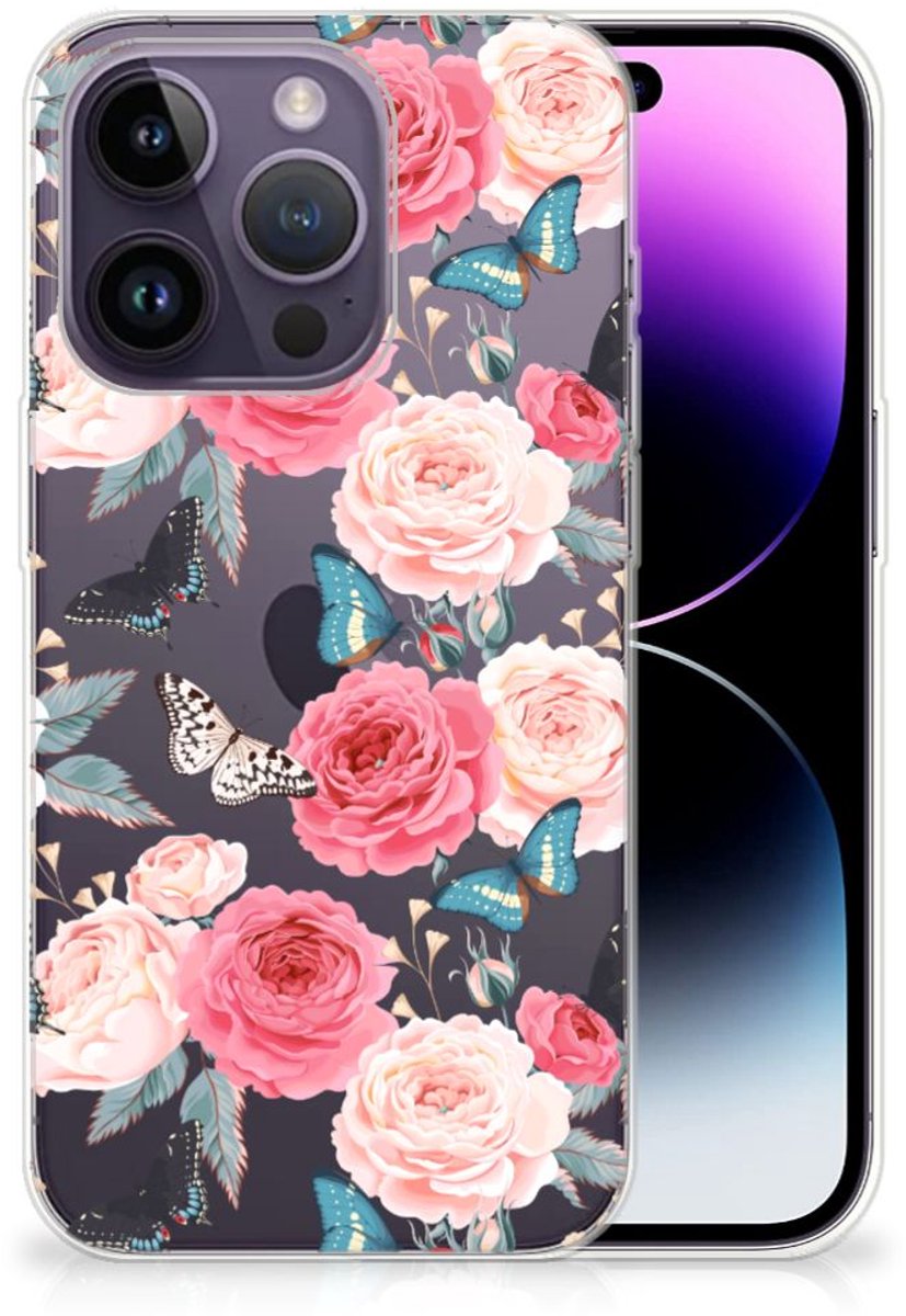 Apple iPhone 14 Pro TPU Case Butterfly Roses