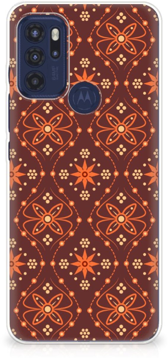 Motorola Moto G60s TPU bumper Batik Brown