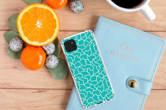 Coque en TPU Antichoc Samsung Galaxy A22 5G Coque pour Smartphone avec Bord Transparent Fissures Blue