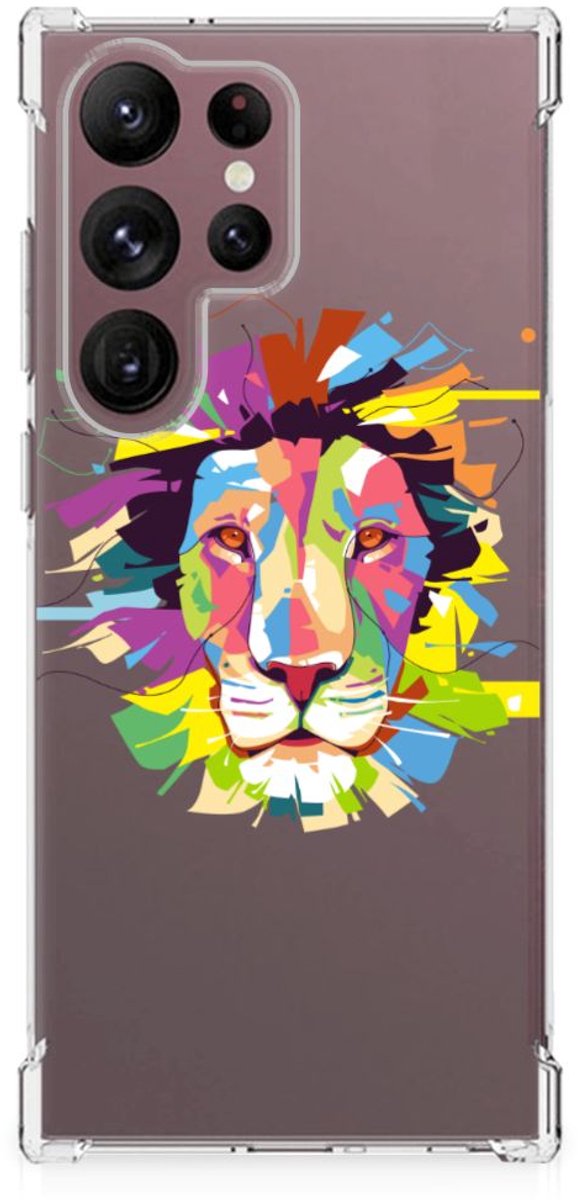 Samsung Galaxy S23 Ultra Stevig Bumper Hoesje Lion Color