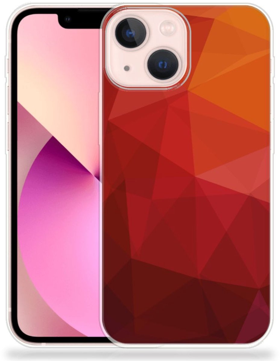 TPU Hoesje voor iPhone 13 mini Polygon Red