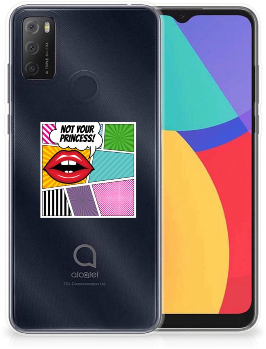 Alcatel 1S (2021) Silicone Back Cover Popart Princess