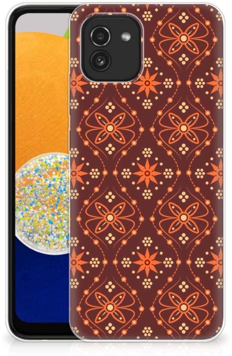 Back Cover voor Samsung Galaxy A03 TPU bumper Batik Brown