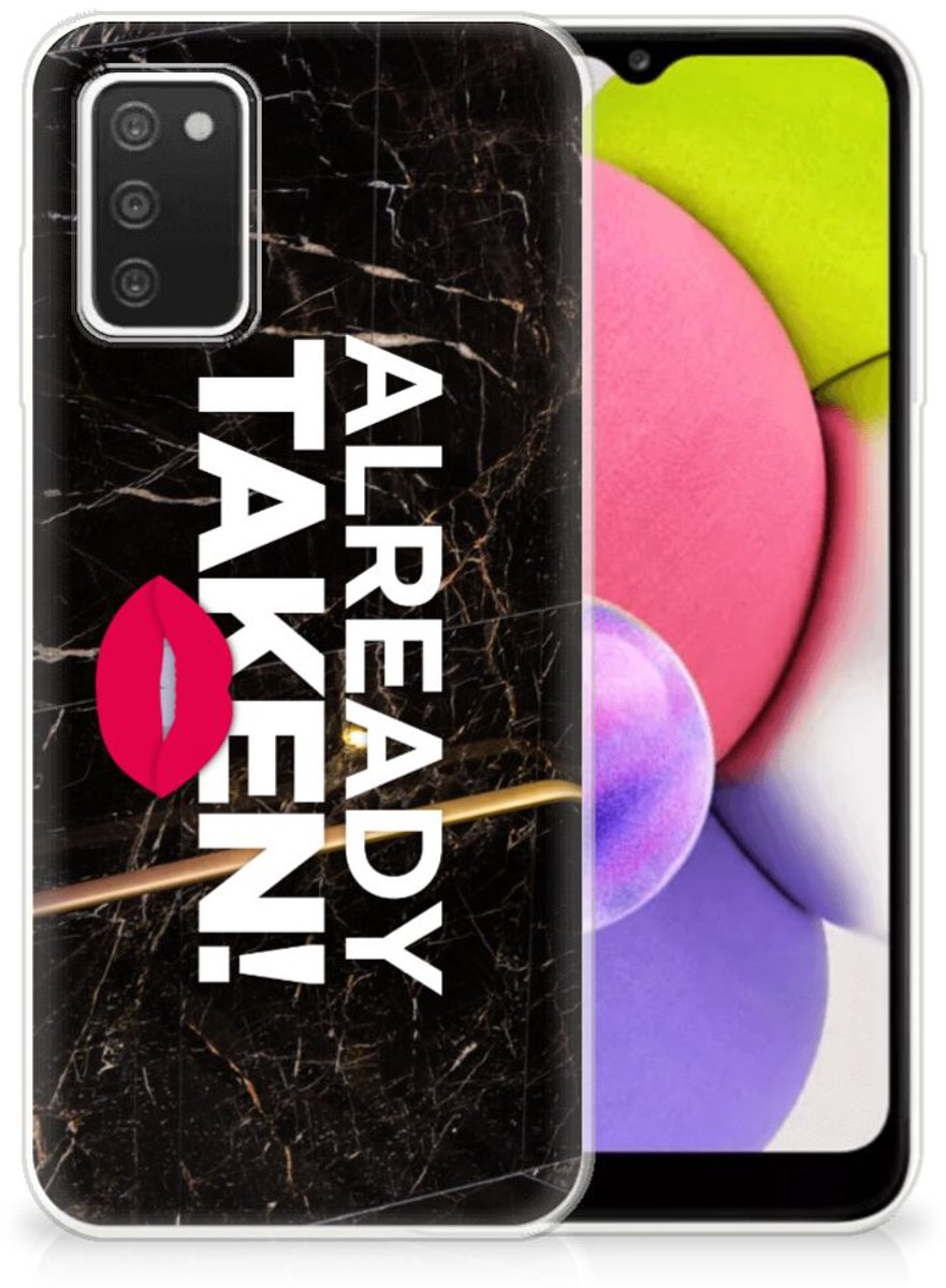 Samsung Galaxy A03S Siliconen hoesje met naam Already Taken Black