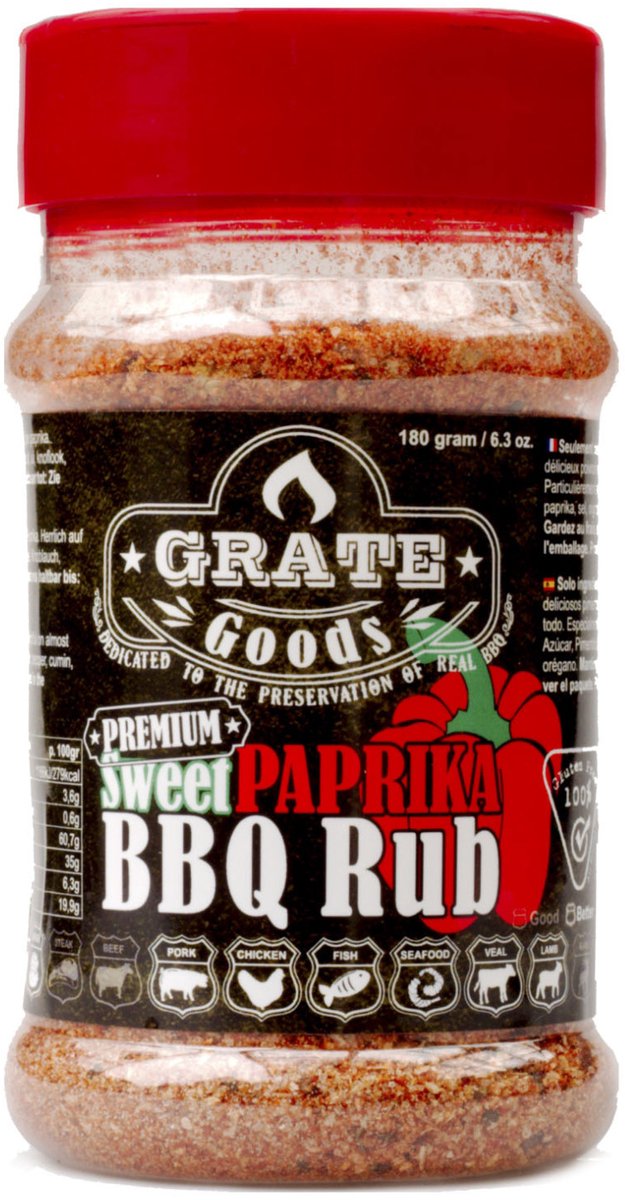 Grate Goods - Sweet Paprika Premium BBQ Rub - 180 gr