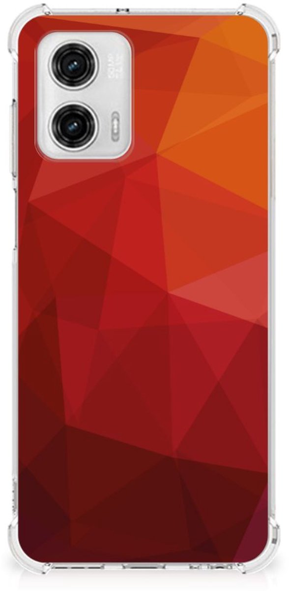 Shockproof Case voor Motorola Moto G73 Polygon Red