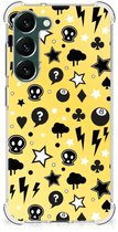 Coque Samsung Galaxy S23 Plus Coque de téléphone portable avec bord transparent Punk Yellow