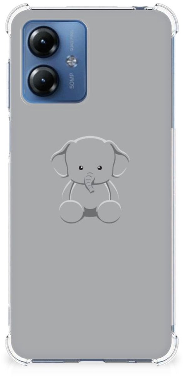 Motorola Moto G14 Stevig Bumper Hoesje Grijs Baby Olifant